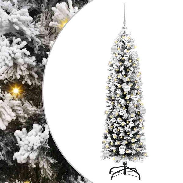 vidaXL Kunstig juletre med 150 LED gr&oslash;nn 150 cm PVC og st&aring;l og plast