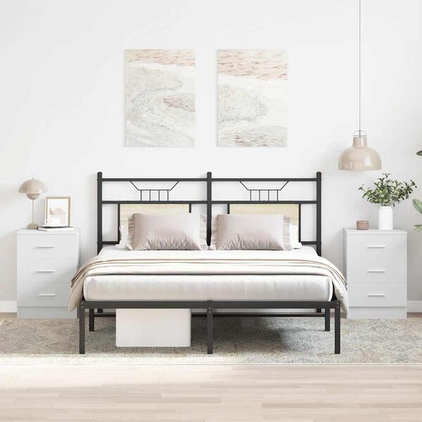 vidaXL Nattbord 2 stk hvit 38x35x56 cm konstruert tre