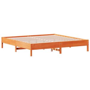 vidaXL Sengeramme uten madrass voksbrun 200x200 cm heltre furu