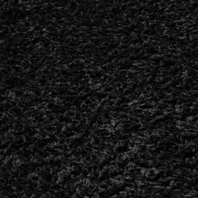 vidaXL Flossteppe med høy luv svart 100x200 cm 50 mm