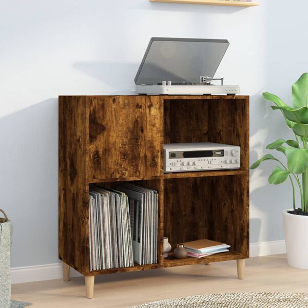 vidaXL Hifi-benk r&oslash;kt eik 84,5x38x89 cm konstruert tre