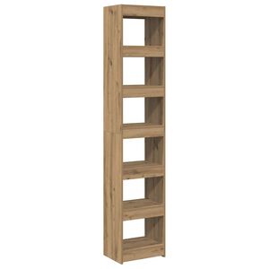 vidaXL Bokhylle/romdeler artisan eik 40x30x198 cm