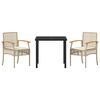 vidaXL Hage Spisegruppe 3 pcs Beige polyrotting