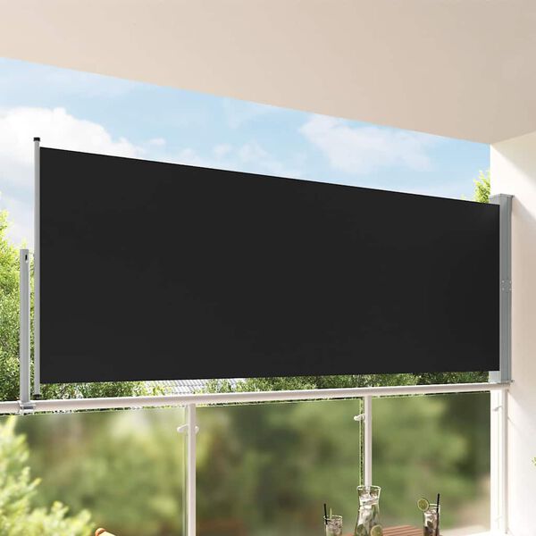 vidaXL Uttrekkbar sidemarkise 140 x 300 cm svart
