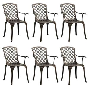 vidaXL Hagestoler 6 stk st&oslash;pt aluminium bronse