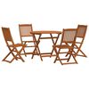 vidaXL Utem&oslash;belsett Sammenleggbar 5 pcs Naturlig Solid Eucalyptus Tre