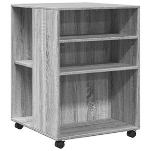 vidaXL Sidebord med hjul gr&aring; sonoma 55x60x78 cm konstruert tre