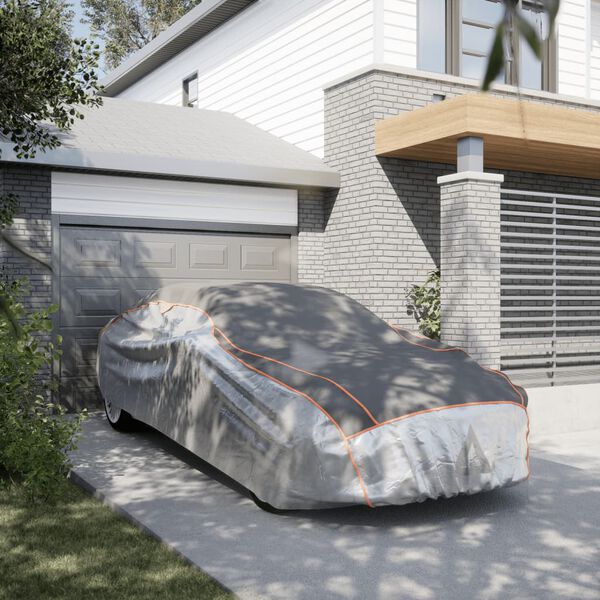 vidaXL Biltrekk for Sedan haglbeskyttelse full S grå og sølv