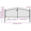 vidaXL Dobbel hageport med spydhoder 300x150 cm