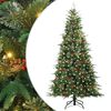 vidaXL Kunstig sammensatt juletre med 300 LED gr&oslash;nn 210 cm PE og PVC