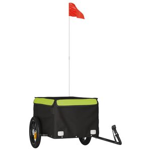 vidaXL Sykkelvogn svart og gr&oslash;nn 30 kg jern