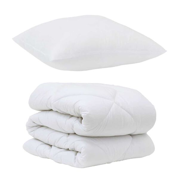 vidaXL Dyne Sett med pute 2 pcs Hvit Mikrofiber