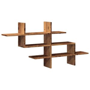 vidaXL Vegghylle gammelt tre 124,5x18x60,5 cm konstruert tre