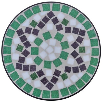 vidaXL Side-/plantebord mosaikk grønn hvit