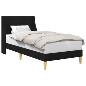 vidaXL Sengestamme med hodegjerde Svart 90 x 190 cm Stoff