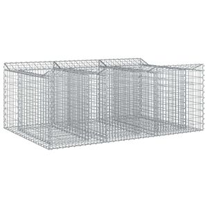 vidaXL Gabion hevet seng 150 x 100 x 60 cm Galvanisert st&aring;l S&oslash;lv