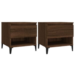 vidaXL Sidebord 2 stk brun eik 50x46x50 cm konstruert tre