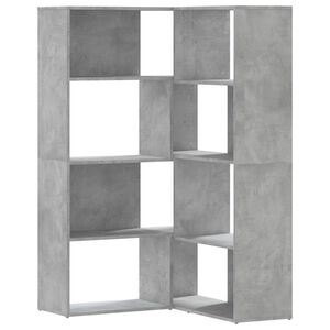 vidaXL Bokhylle hj&oslash;rne 4 etasjer betonggr&aring; 85x85x140 cm konstruert tre