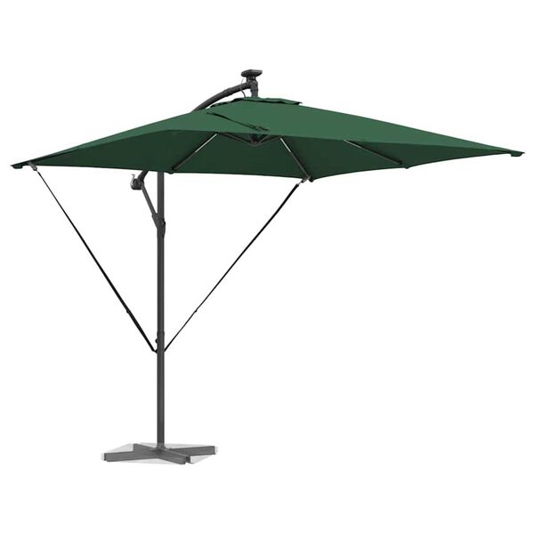 vidaXL Kantilever bananparasol gr&oslash;nn 249 x 249 x 250 cm