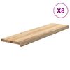 vidaXL Trappetrinn 8 stk ubehandlet 100x30x2 cm heltre eik