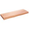 vidaXL Vegghylle lysebrun 80x30x(2-6) cm behandlet heltre eik