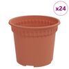 vidaXL Rund Blomsterpotte 24 pcs Klinker R&oslash;d &Oslash; 12,5 x 10 cm Plast