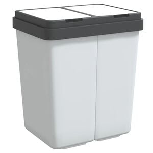 vidaXL Dobbel s&oslash;ppelb&oslash;tte hvit 2x25 L