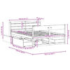 vidaXL Sengeramme uten madrass voksbrun 120x200 cm heltre furu