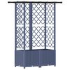 vidaXL Hevet Bed med Trellis og Tak Gr&aring; 124 x 40 x 136 cm PP