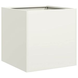 vidaXL Plantekasse hvit 40x40x40 cm kaldvalset st&aring;l