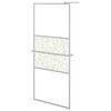 vidaXL Dusjvegg med hylle krom 90x195 cm ESG-glass og aluminium