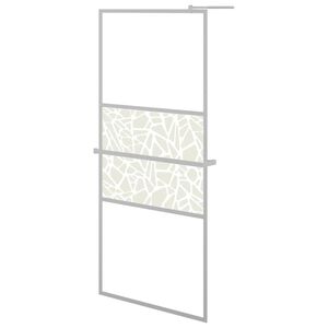 vidaXL Dusjvegg med hylle krom 90x195 cm ESG-glass og aluminium