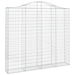 vidaXL Gabionkurv buet 200x30x180/200 cm galvanisert jern