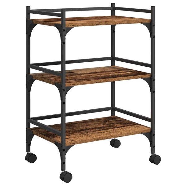 vidaXL Kj&oslash;kkenvogn Gamle tre 50 x 35 x 75.5 cm Konstruert tre