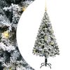 vidaXL Kunstig juletre med 150 LED Hvit 150 cm PVC og St&aring;l og Plast
