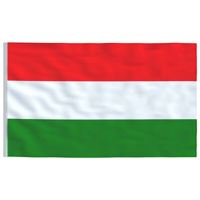 vidaXL Ungarsk flagg og stang aluminium 6 m