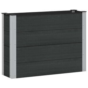 vidaXL H&oslash;ybed Svart 100 x 30 x 72 cm WPC og Aluminium