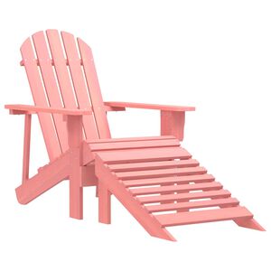 vidaXL Adirondack hagestol med ottoman heltre gran rosa