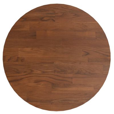 vidaXL Rund bordplate mørkebrun Ø30x1,5 cm behandlet heltre eik