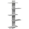 vidaXL Vegghengt Flytende Hylle Betonggr&aring; 48,5 x 15 x 101 cm