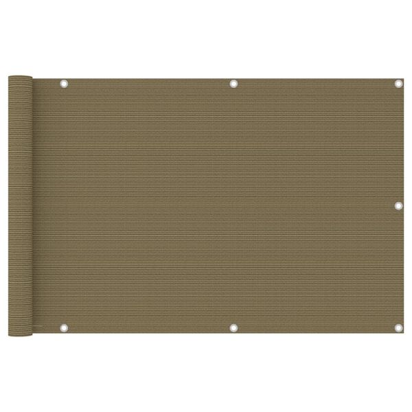 vidaXL Balkongskjerm gr&aring;brun 90x500 cm HDPE