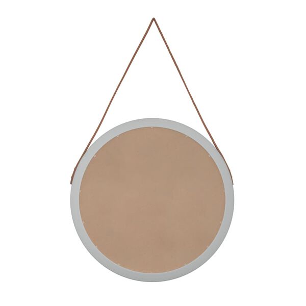 vidaXL Veggspeil med stropp s&oslash;lv &Oslash; 55 cm