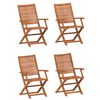 vidaXL Sammenleggbare hagestoler 4 stk 57x66x95 cm heltre akasie