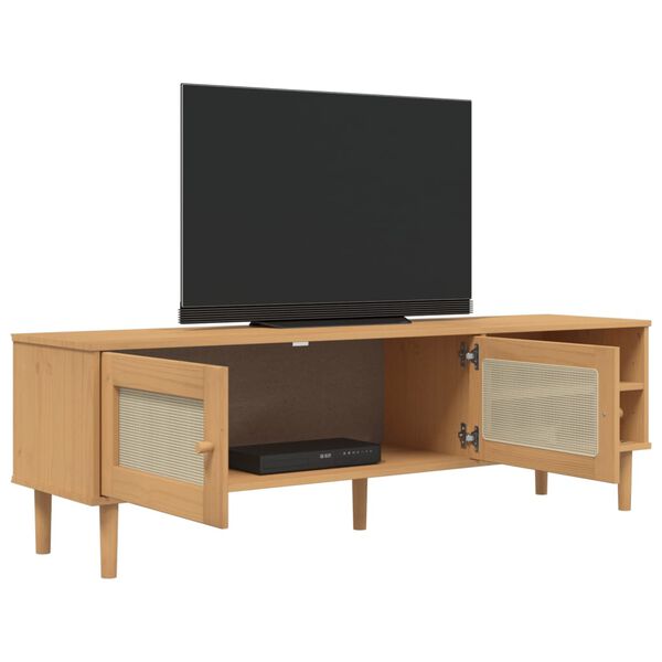 vidaXL TV-benk SENJA rotting-utseende brun 158x40x49 cm heltre furu