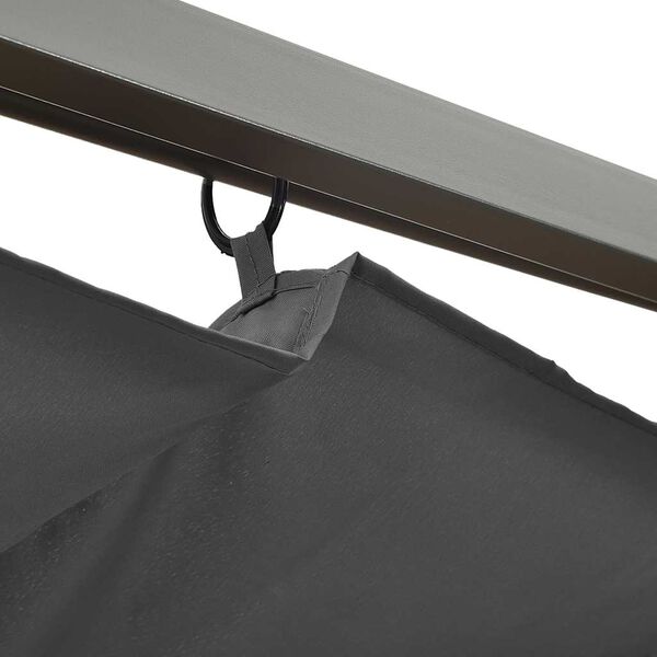 vidaXL Pergola med uttrekkbart tak antrasitt 3x3 m st&aring;l 180 g/m&sup2;