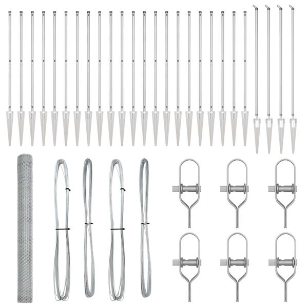 vidaXL Gjerdep&aring;le s&oslash;lv 50 x 1,5 m (13 mm netting) St&aring;l