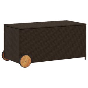 vidaXL Putekasse med hjul brun 190L cm polyrotting