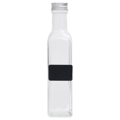 vidaXL Glassflasker med skrulokk 20 stk firkantet 250 ml