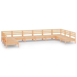 vidaXL Hagesofagruppe 10 deler heltre furu