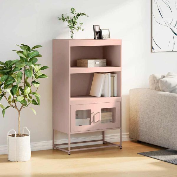 vidaXL Highboard rosa 68x39x123 cm stål